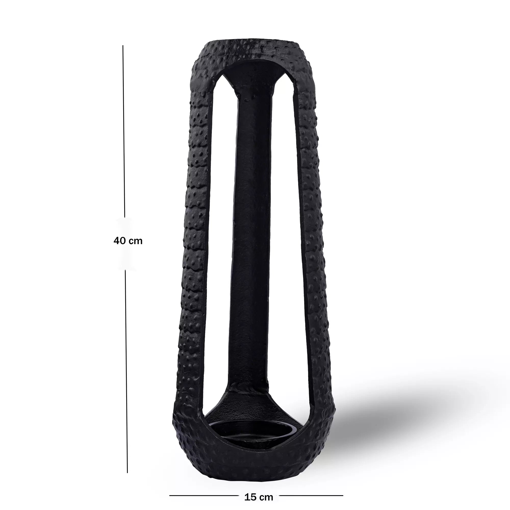 Black Pillar Candle Holder (Large)